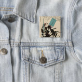 Yazama Shinroku Mitsukaze Vierkante Button 5,1 Cm (In situ)