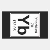 Yb - Ytterbium Rechthoekige Sticker (Voorkant)