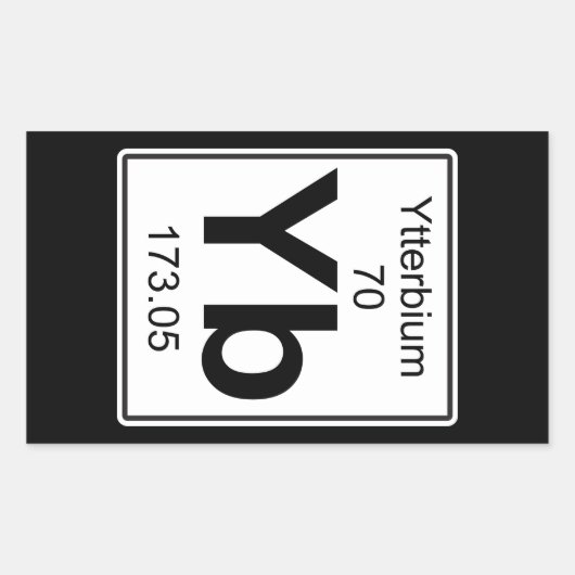 Yb - Ytterbium Rechthoekige Sticker (Voorkant)