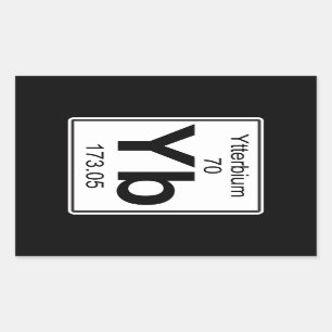 Yb - Ytterbium Rechthoekige Sticker