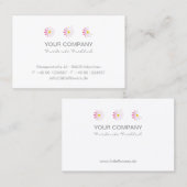 yBee *Little Flowers* Roze Daisies . modern . Visitekaartje (Voorkant / Achterkant)