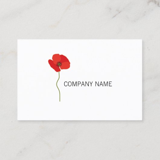 YBee *Red Poppy* Papaver rhoeas. 01 . floraal Visitekaartje (Achterkant)