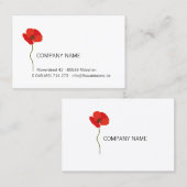 YBee *Red Poppy* Papaver rhoeas. 01 . floraal Visitekaartje (Voorkant / Achterkant)