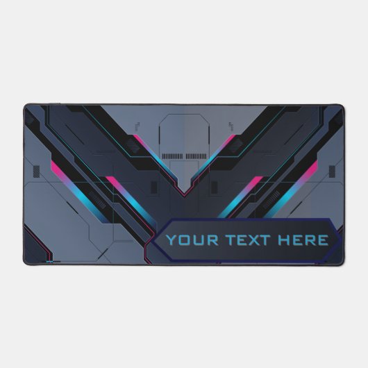 yberpunk Mecha Armor | Blue Purple Custom Gaming Bureaumat (Voorkant)