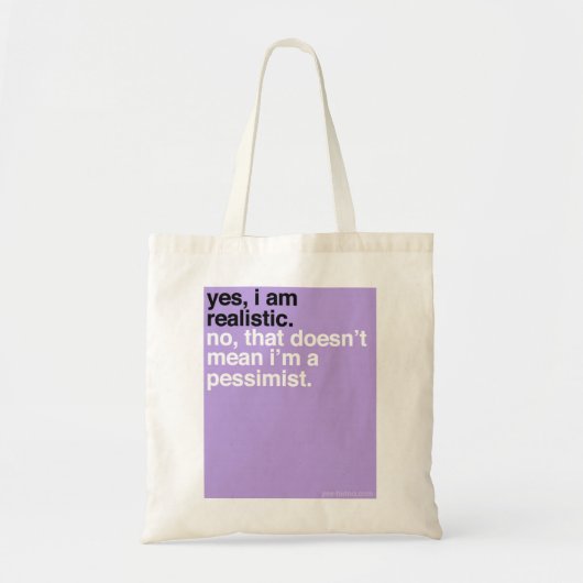 YBN: Ja, ik ben realistisch Tote Bag (Voorkant)