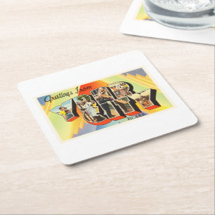 Ybor City Florida FL Old Vintage Travel Souvenir Kartonnen Onderzetters