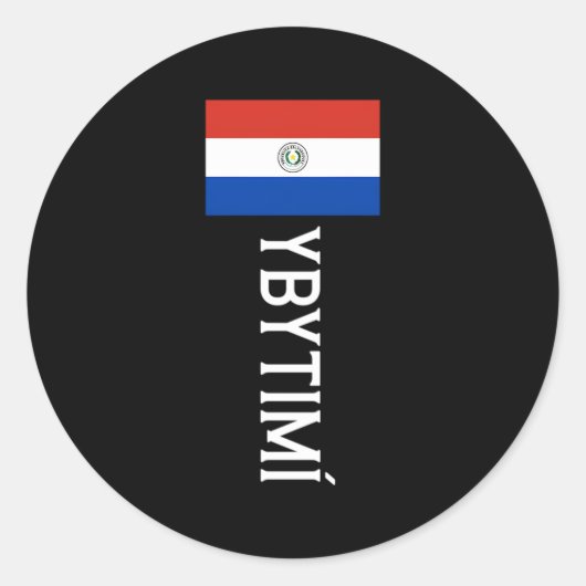 Ybytimã Paraguay Vlag Embleem Escudo Bandera Crest Ronde Sticker (Voorkant)