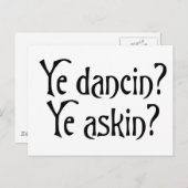 Ye Dancin Ye Askin Funny Scottish Glagow UK humor Briefkaart (Voorkant / Achterkant)