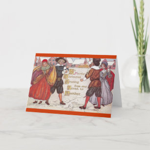 Ye Merrie Christmas Feestdagen Kaart