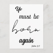 Ye moet opnieuw Christelijk worden geboren. Briefkaart (Voorkant)