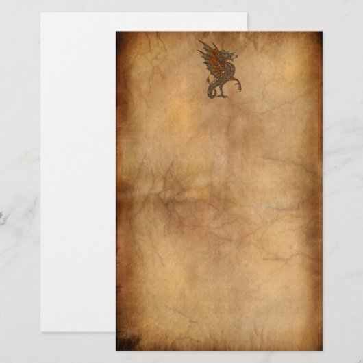 Ye Old Medieval Dragon Design Briefpapier (Voorkant / Achterkant)