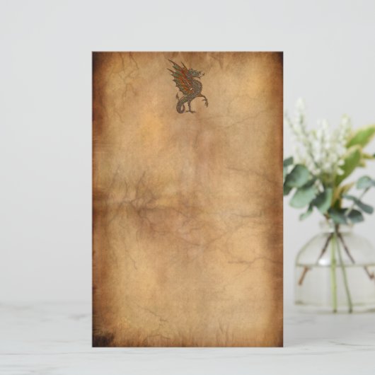 Ye Old Medieval Dragon Design Briefpapier (Staand voorkant)
