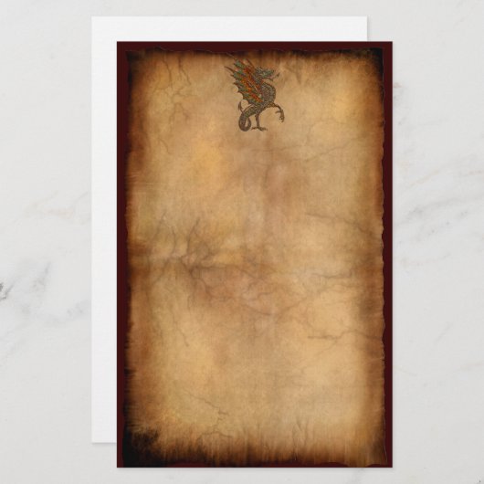 Ye Old Medieval Dragon Design Briefpapier (Voorkant / Achterkant)