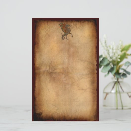 Ye Old Medieval Dragon Design Briefpapier (Staand voorkant)