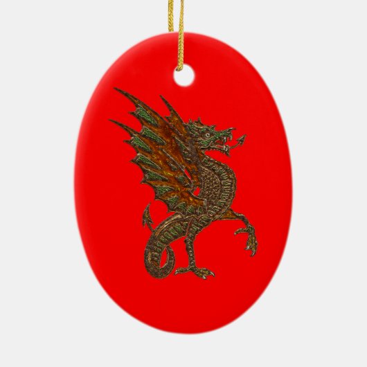 Ye Old Medieval Dragon Design Keramisch Ornament (Achterkant)