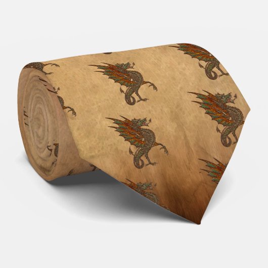 Ye Old Medieval Dragon Design Stropdas (Opgerold)