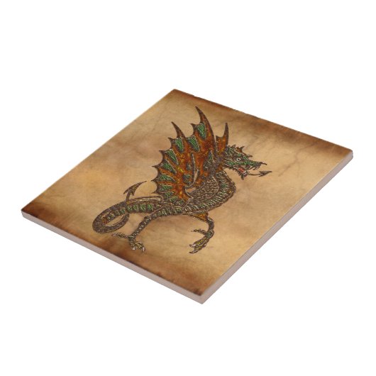 Ye Old Medieval Dragon Design Tegeltje (Zijkant)