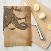 Ye Old Medieval Dragon Design Theedoek (Quarter Fold)