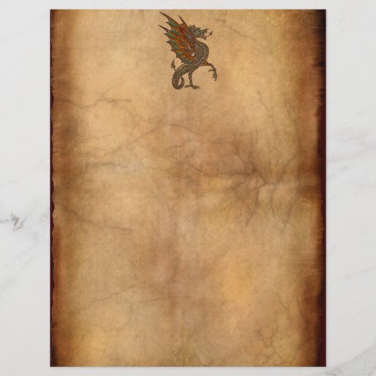 Ye Old Medieval Dragon Design Writing Paper (Voorkant)