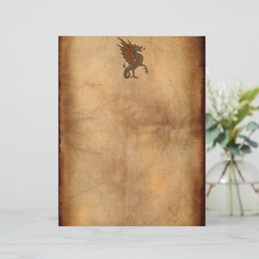 Ye Old Medieval Dragon Design Writing Paper (Staand voorkant)