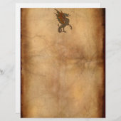 Ye Old Medieval Dragon Design Writing Paper (Voorkant / Achterkant)