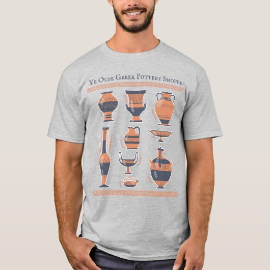 Ye Olde Greek Pottery Shoppe: Fun Ancient Jugs T-S T-shirt (Voorkant)