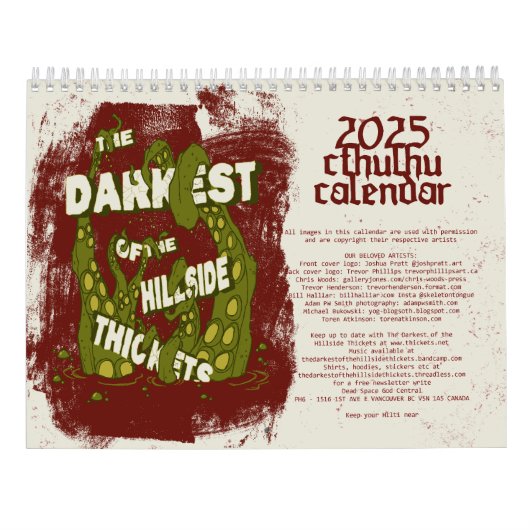 Ye Olde Thickets Kalender 2025 (Achterkant)