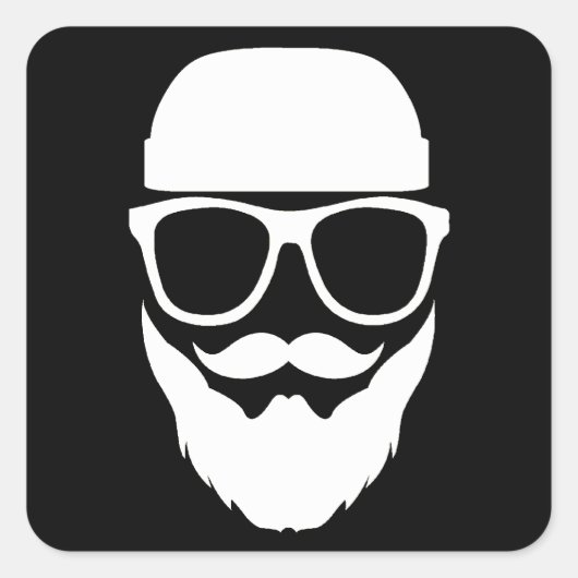 Ye Ole Hipster Vierkante Sticker (Voorkant)