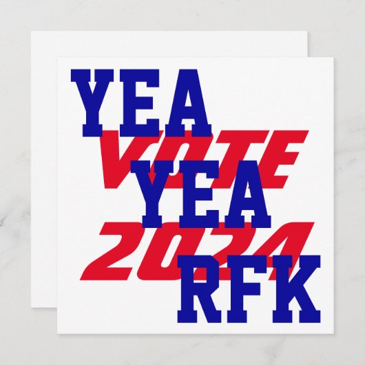 YEA YEA RFK 2024 Robert Kennedy RFK Jr campagne Bedankkaart (Voorkant / Achterkant)