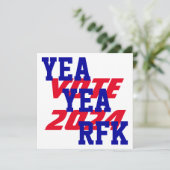YEA YEA RFK 2024 Robert Kennedy RFK Jr campagne Bedankkaart (Staand voorkant)