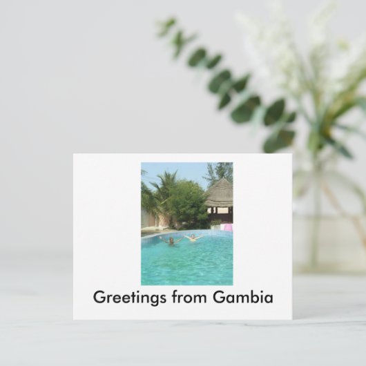 Yeaaah, Groeten uit Gambia Briefkaart (Staand voorkant)