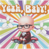 Yeah Baby Retro  Sticker (Voorkant)