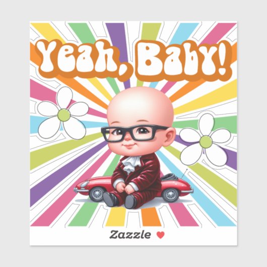 Yeah Baby Retro  Sticker (Vel)