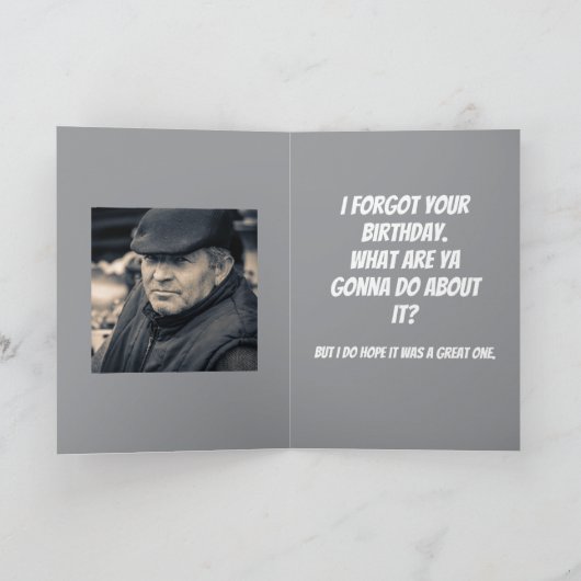 YEAH - BELATED BIRTHDAY CARD BEDANKKAART (Binnen)