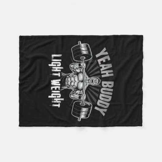 Yeah Buddy Light Weight Bodybuilding Gym Funny Wei Fleece Deken (Voorkant (Horizontaal))