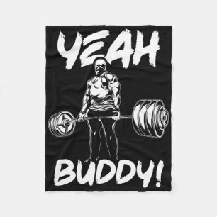 Yeah Buddy - Ronnie Coleman Bodybuilding Gym Motie Fleece Deken