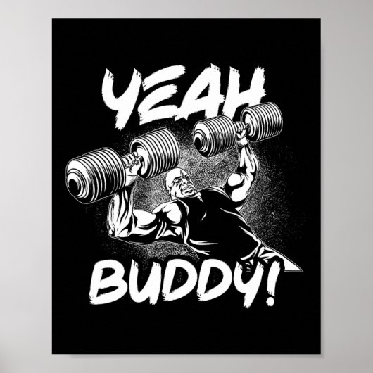 Yeah Buddy - Ronnie Coleman DB Bench Press Gym Mot Poster (Voorkant)