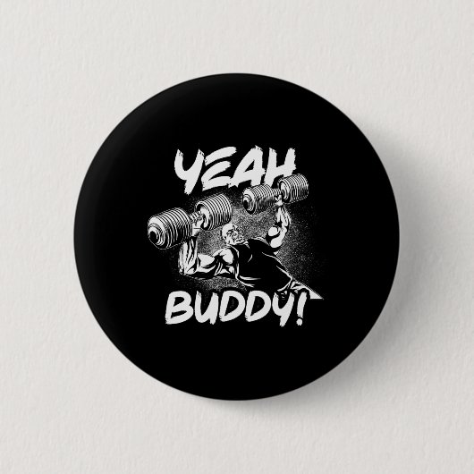 Yeah Buddy - Ronnie Coleman DB Bench Press Gym Mot Ronde Button 5,7 Cm (Voorkant)