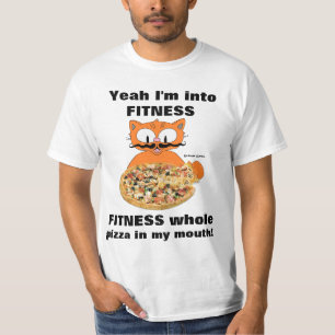 Yeah ik ben in vorm Fitness, grappige Cartoon Snor T-shirt