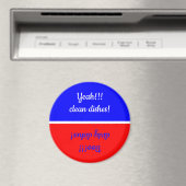 Yeah Schoon/Boe Vuile Rood/Wit/Blauw Magnet voor v (Insitu (Vaatwasser))
