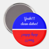 Yeah Schoon/Boe Vuile Rood/Wit/Blauw Magnet voor v (Voorkant / Achterkant)