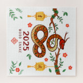 Year 2025 Wood Snake. Chinese horoscope  Legpuzzel (Horizontaal)