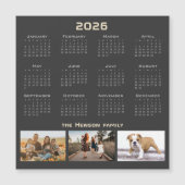 Year 2026 Calendar 3 Family Photo Collage  (Voorkant)