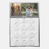 Year 2026 Custom Photo Calendar Kitchen Towel Theedoek (Verticaal)