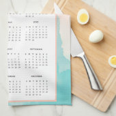 Year 2026 Custom Photo Calendar Kitchen Towel Theedoek (Quarter Fold)