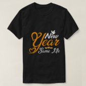"Year" Golden Script Heart Typography T-shirt (Design voorkant)