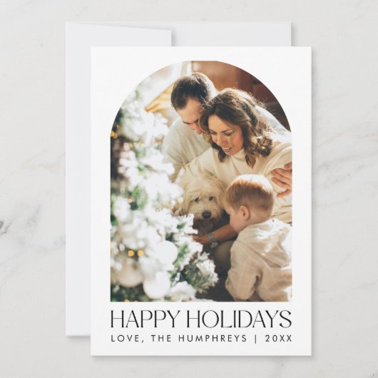 Year In Review Arch Family Photo Collage Feestdagenkaart (Voorkant)