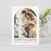 Year In Review Arch Family Photo Collage Feestdagenkaart (Staand voorkant)