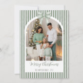 Year in Review Christmas Arch Photo & Green Bow Feestdagenkaart (Voorkant)
