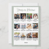 Year in Review Christmas Arch Photo & Green Bow Feestdagenkaart (Achterkant)